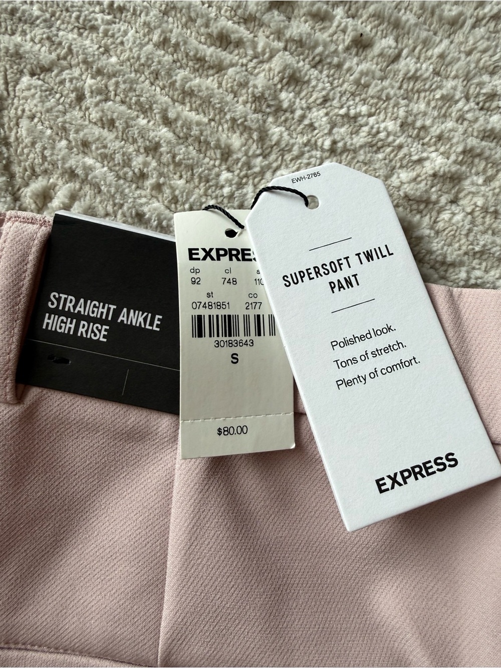 Express Straight Ankle High Rise Dress Pants in Light Pink - Size: Small NWT - Picture 9 of 14